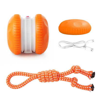 Interactive Pet Rolling Ball Toy Rechargeable Automatic Play Ball for Cats and Dogs-Orange
