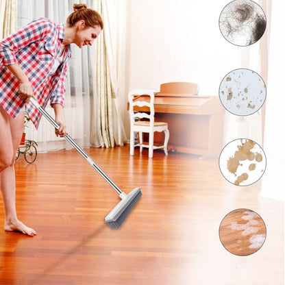3-Section Soft Bristle Broom Pet Hair Remover Non Scratch Sweeper Brush