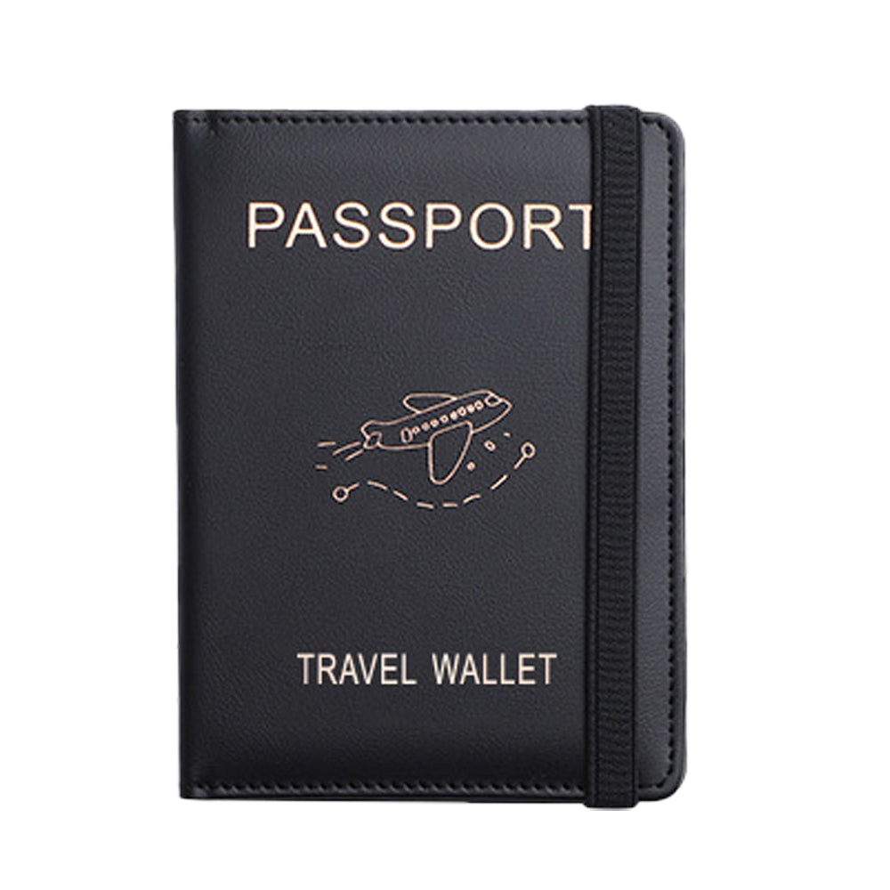 RFID Blocking Passport Holder Travel Passport Wallet Card Holder Black