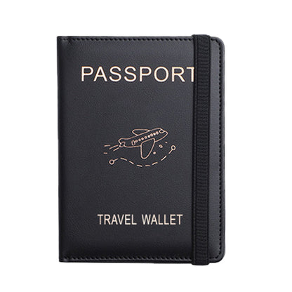 RFID Blocking Passport Holder Travel Passport Wallet Card Holder Black