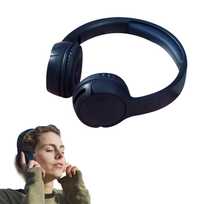 Rechargeable Bluetooth Wireless Headphones On-Ear Stereo Headset Navy Blue