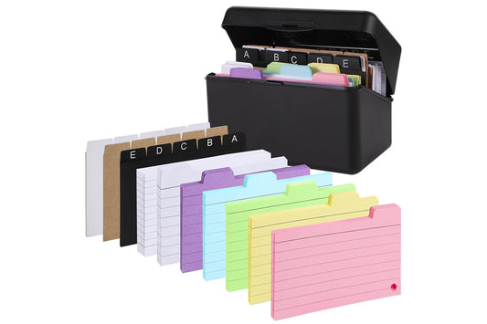Ruled Index Card Box Set - Black