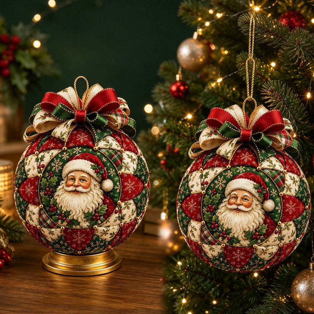 Adult Christmas Patchwork Ball DIY Ornament Craft Kit - Santa