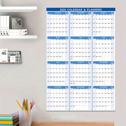 2026 Wall Calendar 12 Month Annual Yearly Wall Planner Horizontal and Vertical