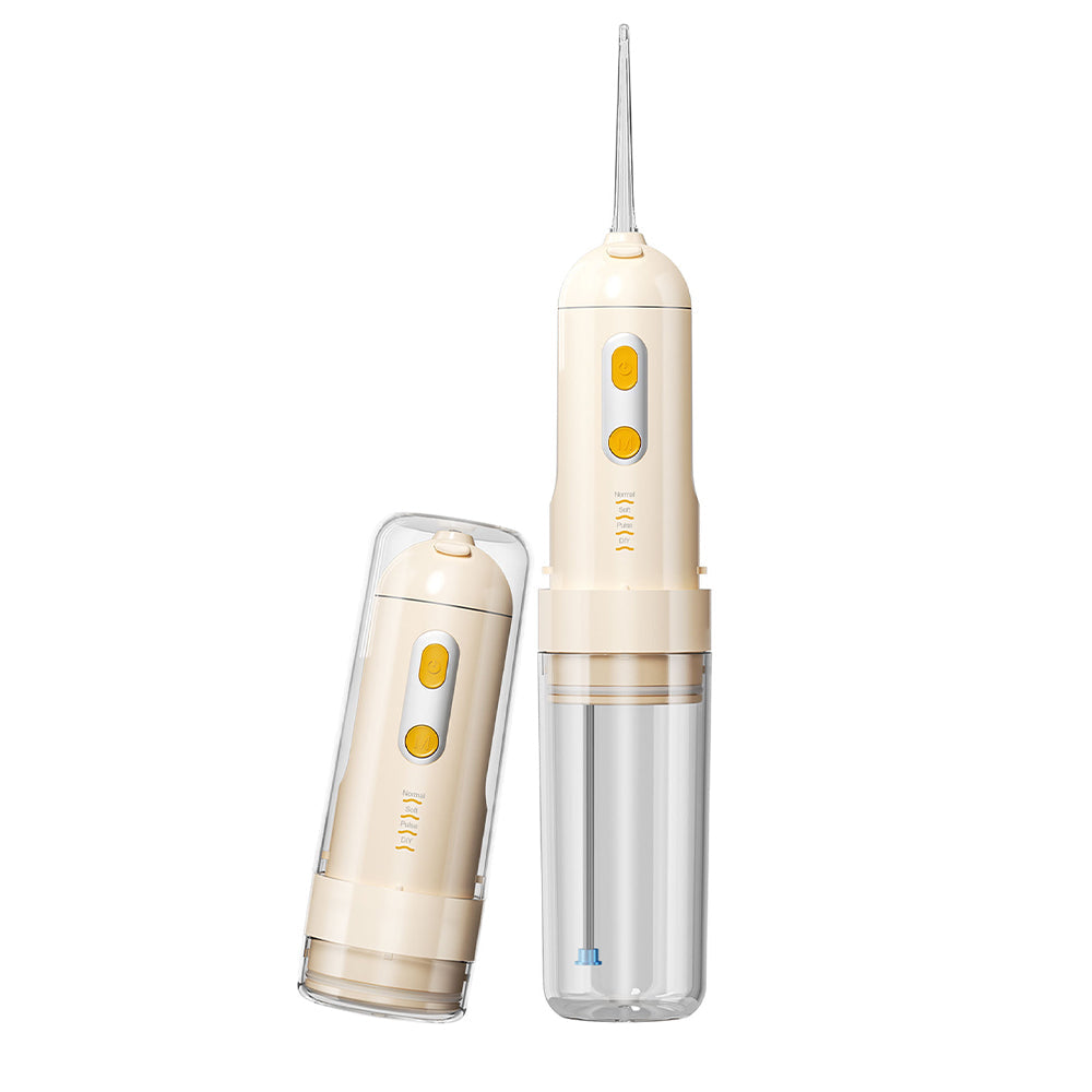 Electric Water Flosser Cordless Oral Irrigator with Removable Water Tank for Home Travel Yellow