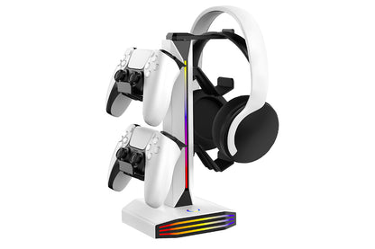 RGB Game Controller Holder Desktop Headset Stand With 9 Light Modes