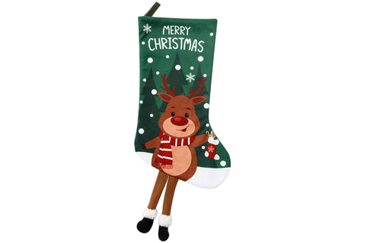 Christmas Stocking Goodies Sock Xmas Wall Tree Party Hanging Candy Bag Decoration-Reindeer