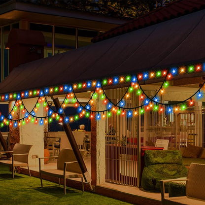138 LED Eave String Solar Lights with 8 Modes for Christmas - Mixed Color