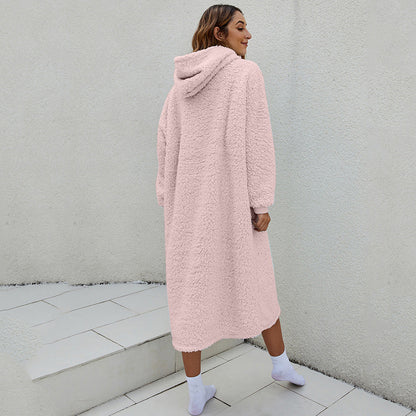 Reversible Wearable Blanket Plush Warm Cozy Blanket One Size Fits All Pink