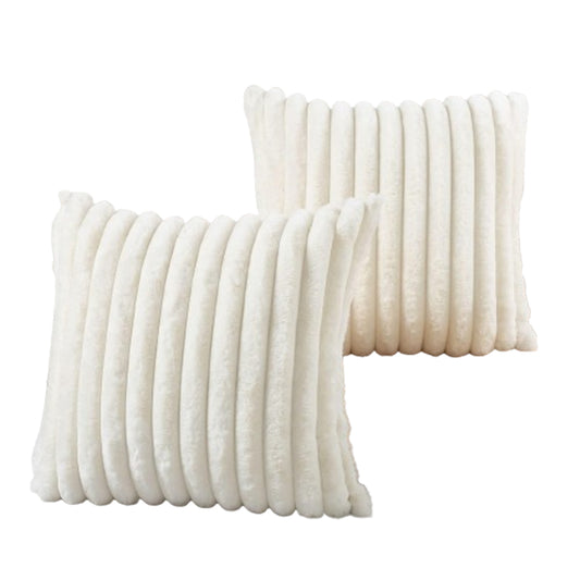 Soft Cozy Square Throw Pillow Covers - Beige