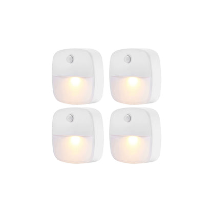 4pcs Motion Sensor Closet Lights Indoor Stair Lights Cordless LED Step Night Light for Under Cabinet Hallway-Warm White