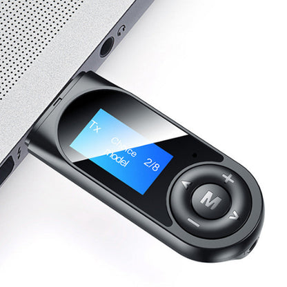 4-in-1 USB Bluetooth 5.0 Transmitter Receiver AUX 3.5mm Audio Adapter for TV Car PC
