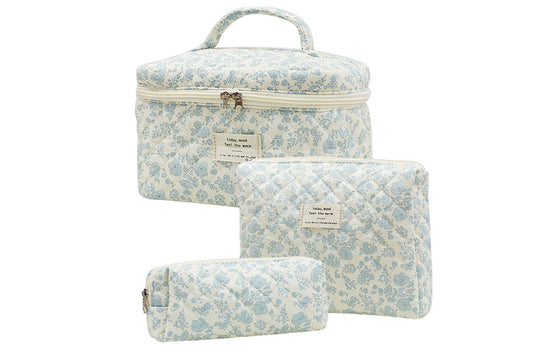 Floral Cotton Cosmetic Bag Cute Aesthetic Floral Toiletry Organizer Bag For Women Girls-ST2