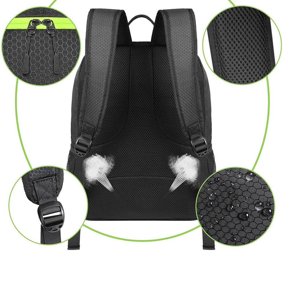 Soccer Backpack Water Resistant Soccer Bag with Ball Holder and Shoe Compartment Green