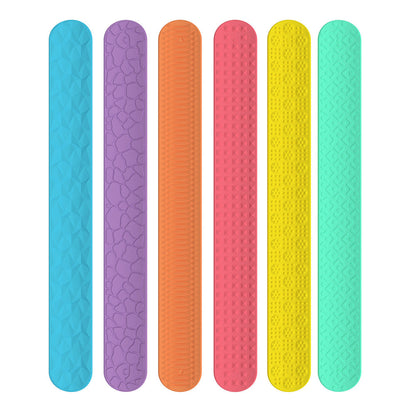 6Pcs Sensory Silicone Snap Bracelets Textured Fidget Toys for Kids and Teens