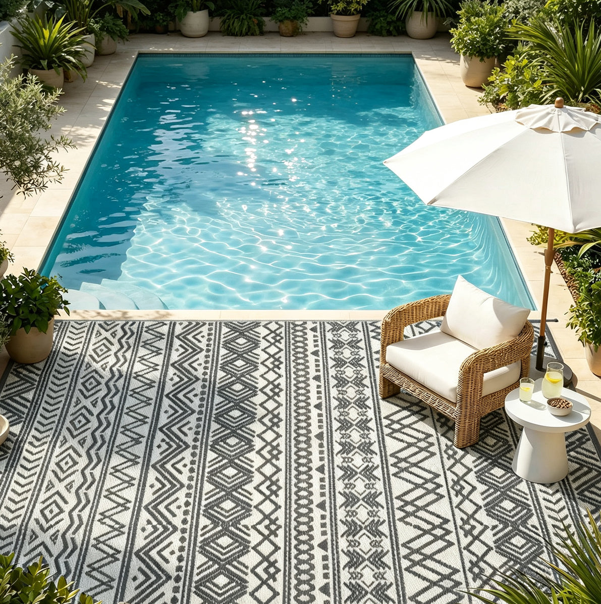 Waterproof PP Woven Outdoor Camping Mat Reversible Outdoor Rug