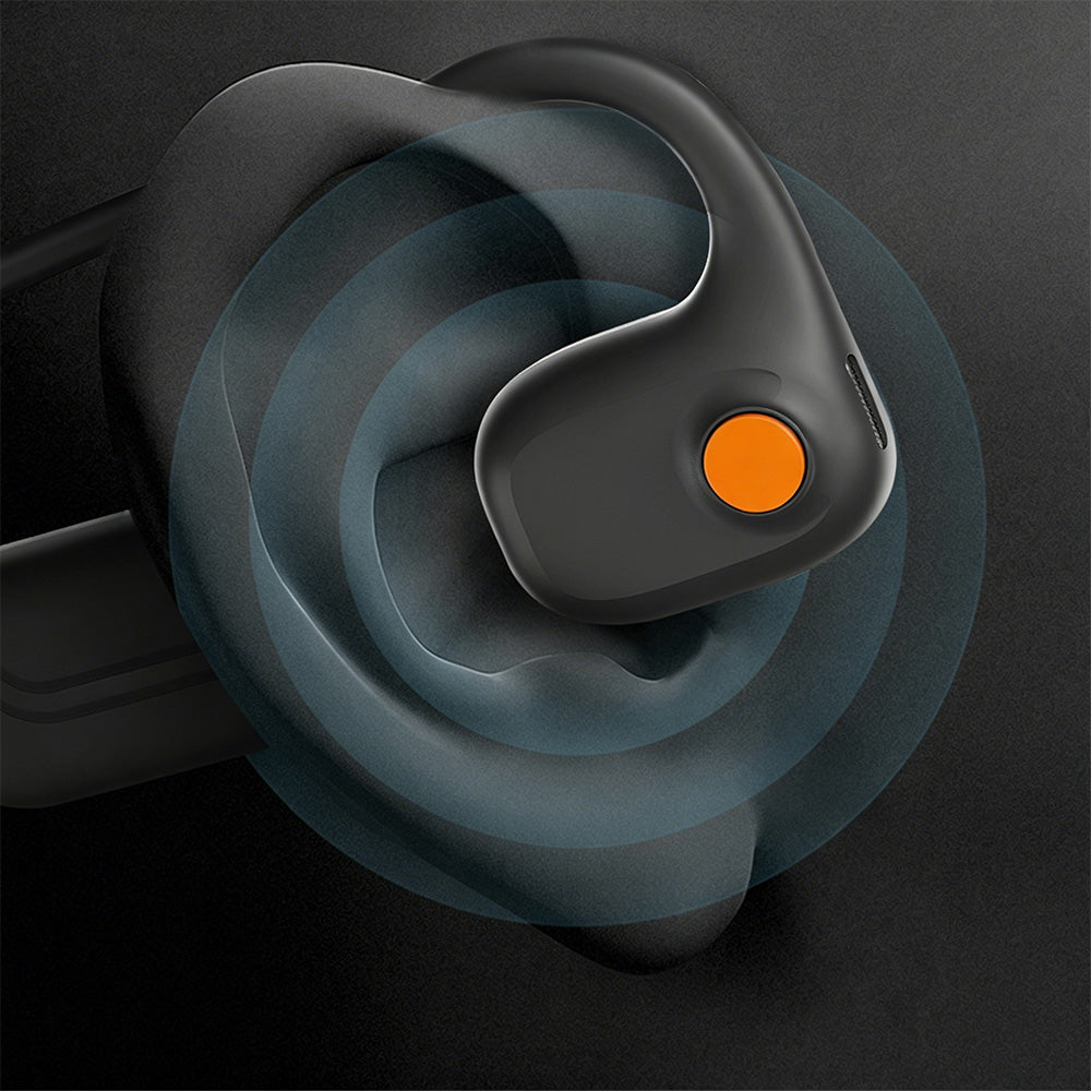 Open Ear Air Conduction Bluetooth Headphones with Noise Canceling Mic for Sports-Black