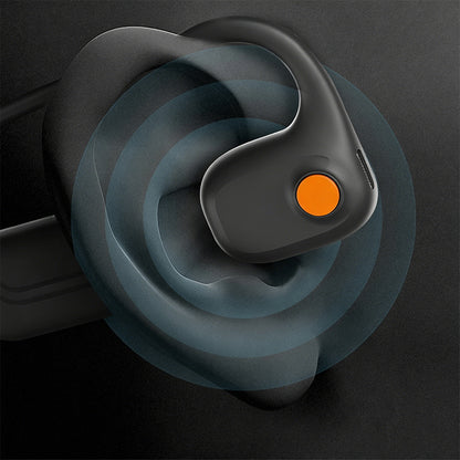 Open Ear Air Conduction Bluetooth Headphones with Noise Canceling Mic for Sports-Black