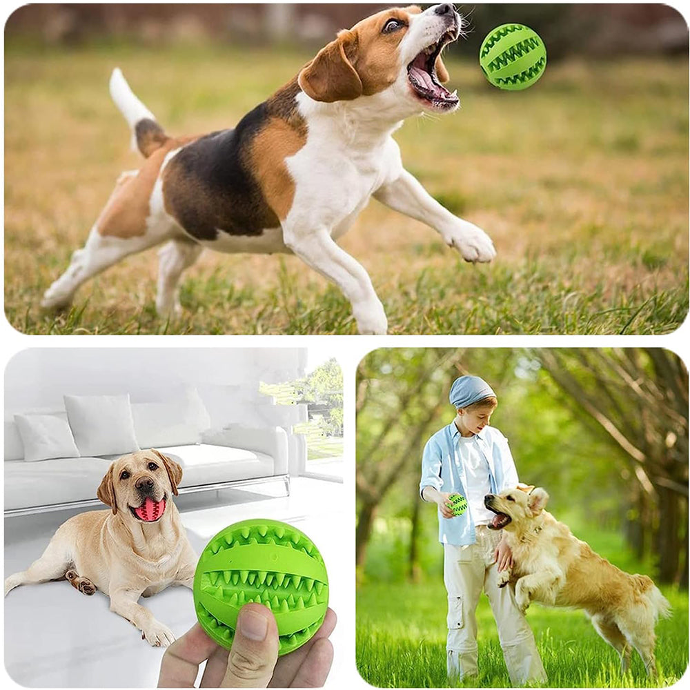 Pet Dog Chew Ball Toy Rubber Teeth Cleaning Bite Ball Puppy Treat Ball