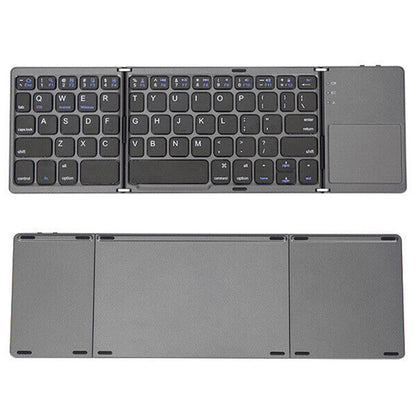 Foldable Bluetooth Keyboard with Touchpad Wireless Slim Keyboard for Windows iOS Android Device Type-C Style with Click Buttons