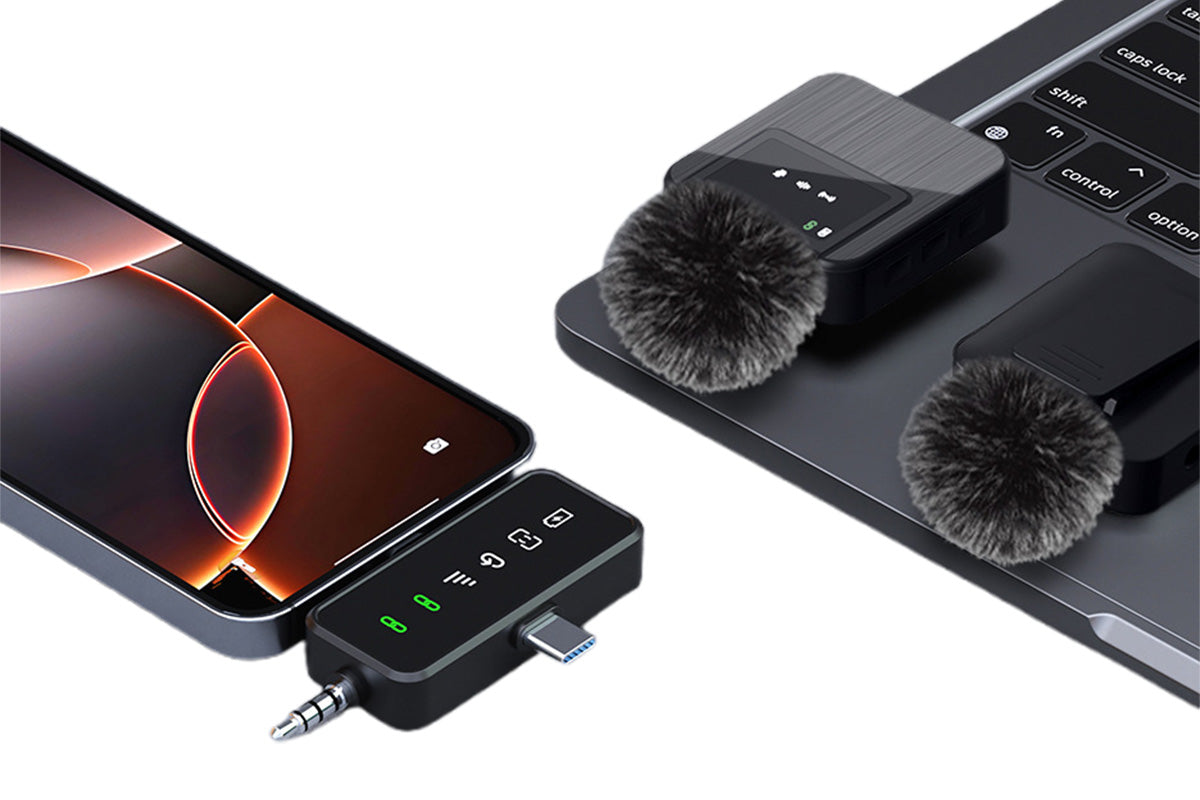 3 In 1 Wireless Lavalier Microphone for Phone Camera Live Recording