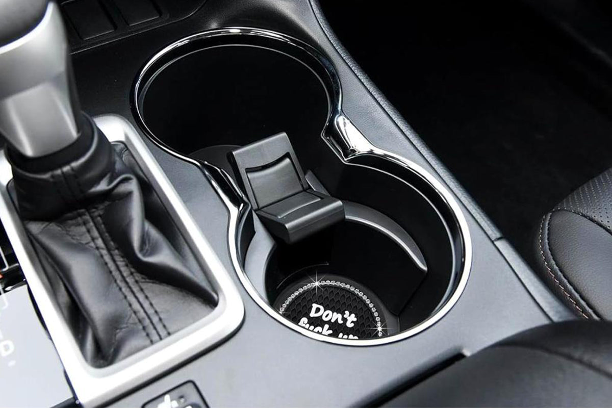 4Pcs Bling Cup Holder Coasters Auto Cup Holder Inserts Anti-Slip for Women Girls -Black