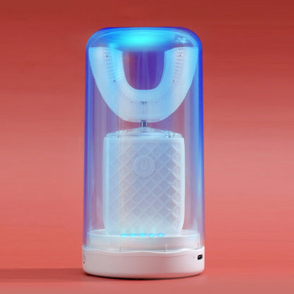 U-Shaped Automatic Electric Toothbrush ¨C With Built-In Sanitizing Cup White