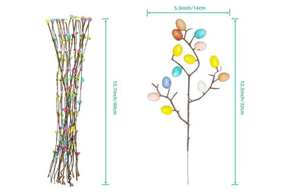 Artificial Easter Spray Vine with Pastel Easter Eggs and Berries for Home Decor