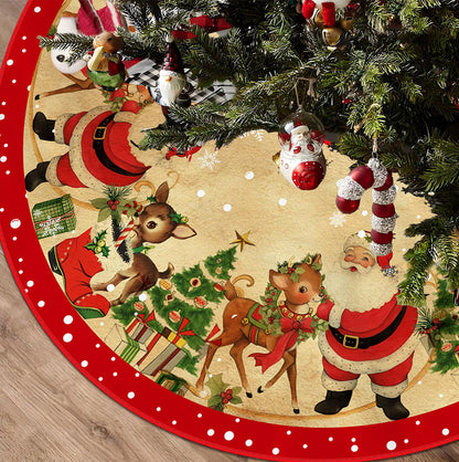 Christmas Tree Skirt Base Cover 120cm 150cm with Red Ties