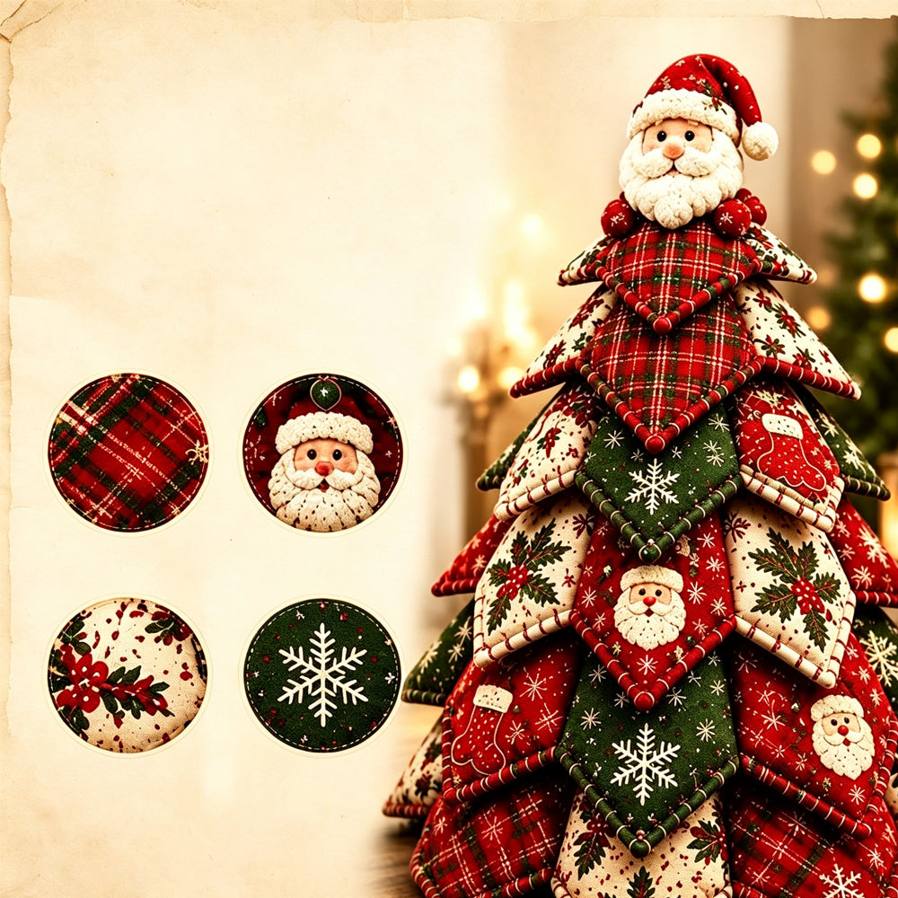 Christmas DIY Felt Craft Kit 3D Quilted Christmas Decoration Kit for Adult - Santa