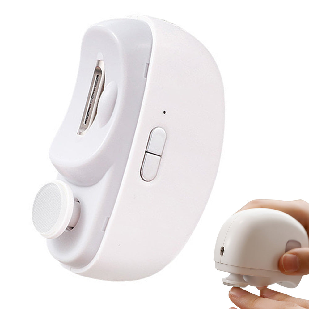 2-in-1 Electric Nail Clipper and Nail Polisher Portable Grooming Tool White