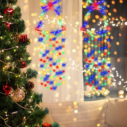 2Pcs Christmas Hanging Bell Light 8 Modes  Colorful Bell Light Xmas New Year Decor