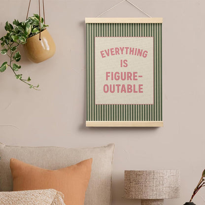 Inspirational Words Art Prints with Hanging Cord - Green