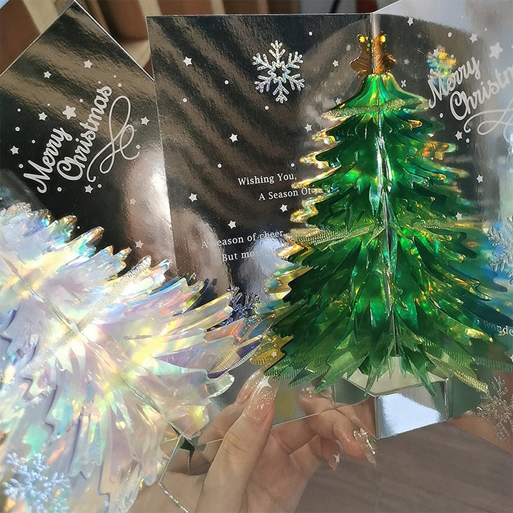 2 Pack 3D Papercut Christmas Tree Greeting Cards