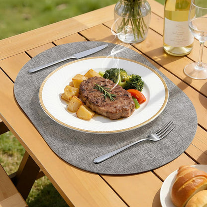 6Pcs Faux Leather Placemats Waterproof Heat Resistant Washable Table Mats