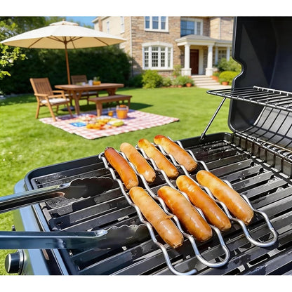 BBQ Sausage Roller Rack Stainless Steel Barbecue Sausages Roller Rack for Party