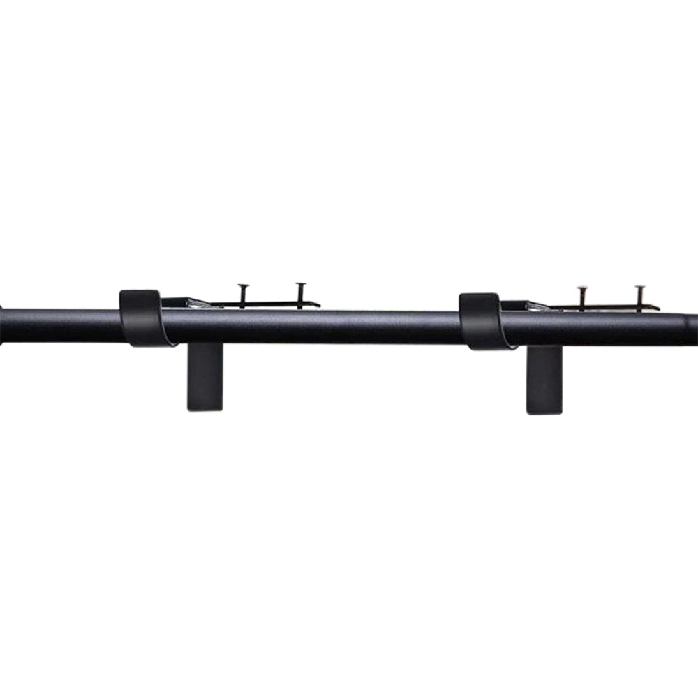 2Pcs Tap In Iron Curtain Rod Brackets -Black