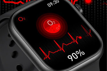 Mini Smart Watch 1.75inch Fitness Tracker Sleep Heart Rate Blood Oxygen Monitor -Black