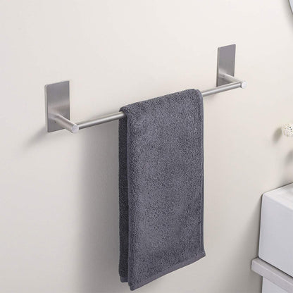 Stainless Steel Self-Adhesive Towel Rack for Bathroom No Drilling Required-Silver