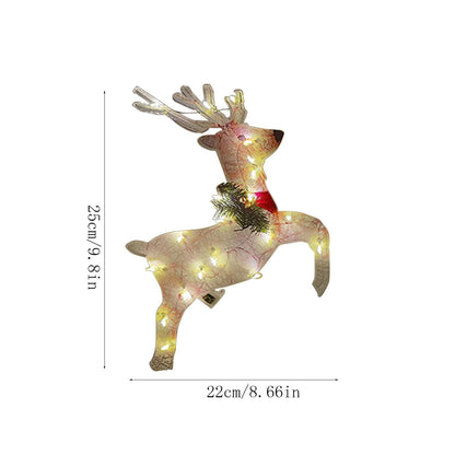 3 Piece Set Reindeer Light Stake 2D Christmas Scene Decor