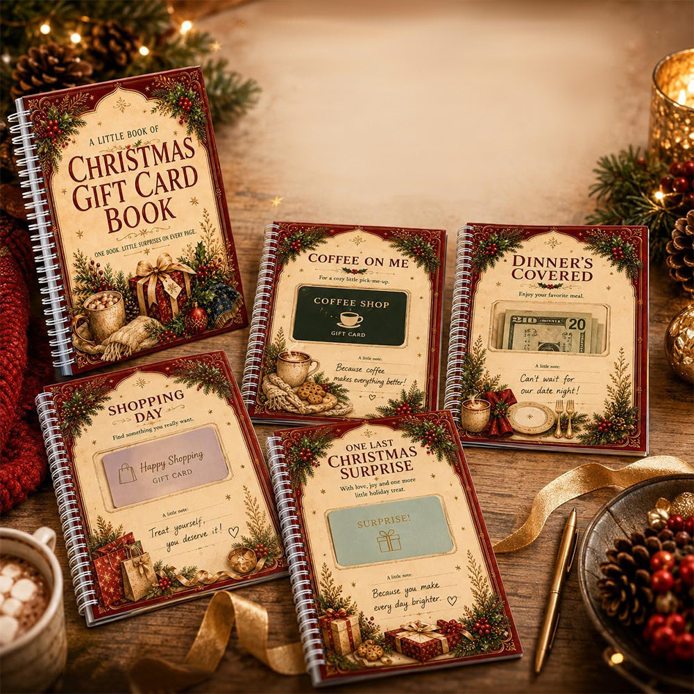 Christmas Presents Card Book Spiral Bound Holder Organiser with Handwritten Notes Style B