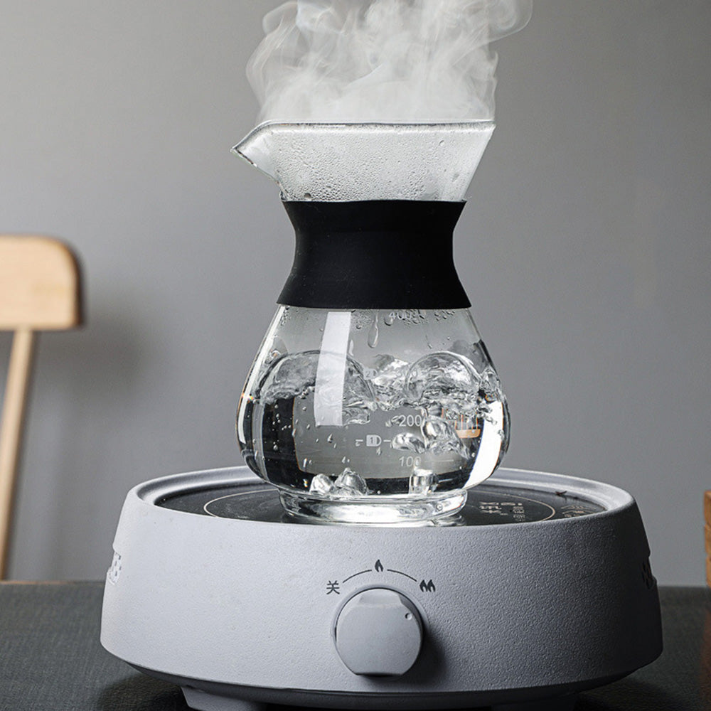 Pour Over Coffee Maker Borosilicate Glass Carafe with Reusable Stainless Steel Filter-400ml