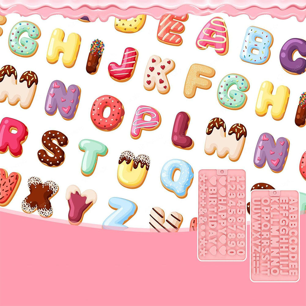 4 Piece Silicone Letter Number Chocolate Molds
