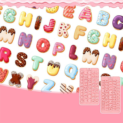 4 Piece Silicone Letter Number Chocolate Molds