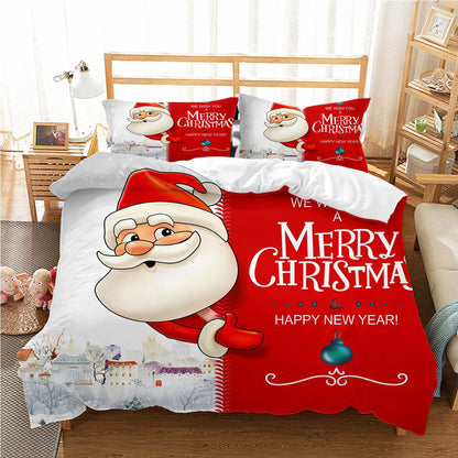 Christmas Bedding Set Quilt Cover Pillowcases Set Style 3