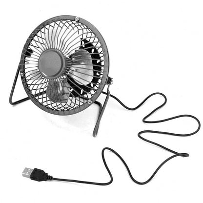 USB Powerful Silent Desktop Fan Small Cooling Fan - 4 inch Black