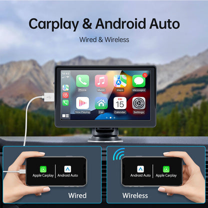 7-Inch Portable Wireless CarPlay Smart Display with AHD Camera