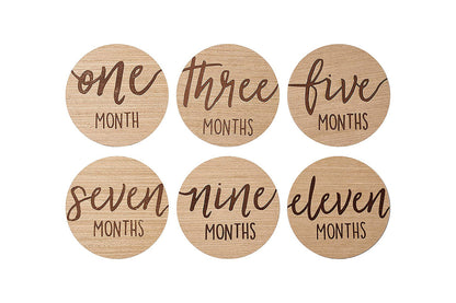 12Pcs 10CM Wooden Milestone Cards For Kids Announcement And Milestone