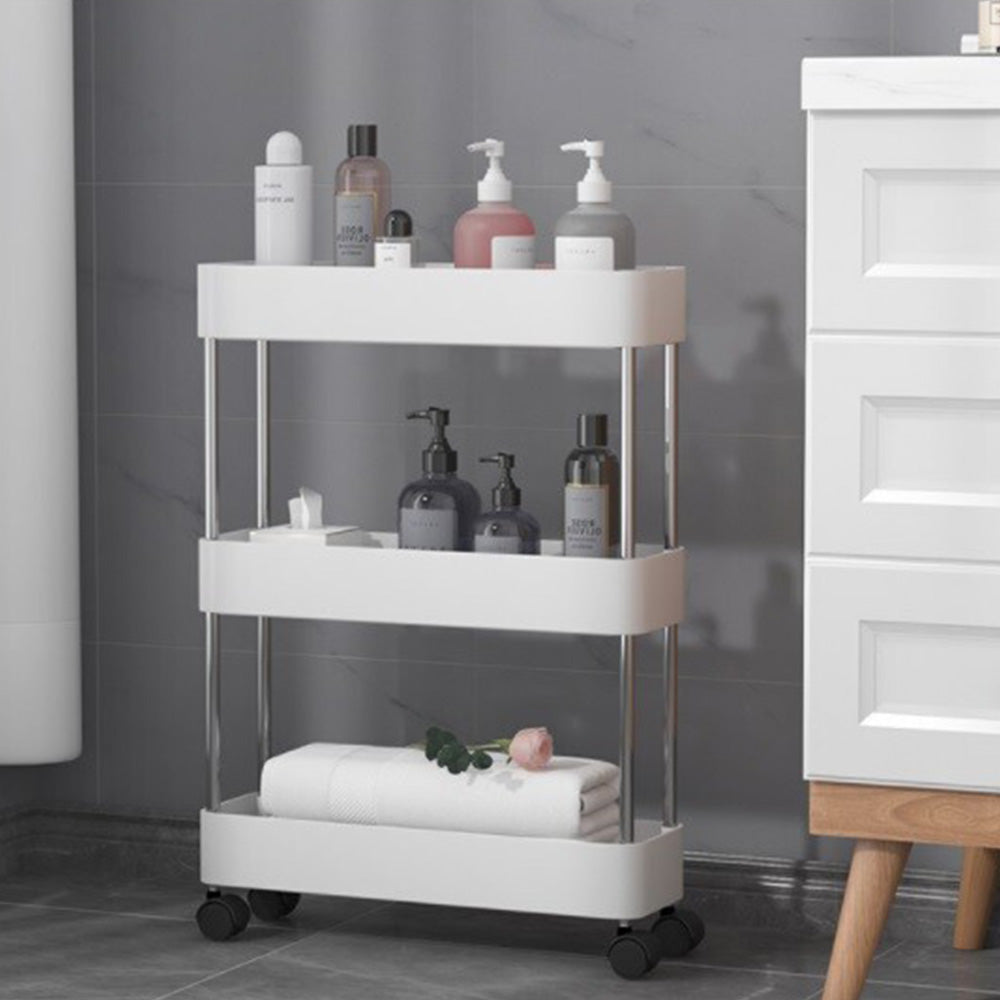 3 Tier Slim Rolling Storage Cart Bathroom Shelves Organizer for Kitchen Laundry