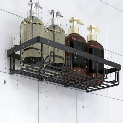 5Pcs Shower Caddy Adhesive Bathroom Wall Organizer Rack-Black